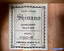 Load image into Gallery viewer, Shinano SC-20 (1972) Handmade Concert Classical Guitar