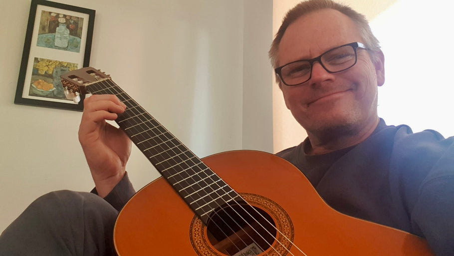 Mark from Perth Western Australia with a custom Matsuoka M30 1986 Classical Guitar