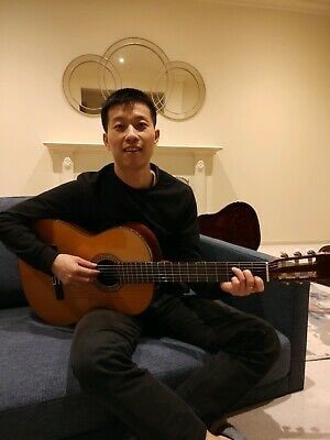 Another happy customer. George with his 1982 Royji Matsuoka M20 classical guitar. It was one of my favorite guitars for a very long time. I am pleased to know it's gone to a good home 🙂