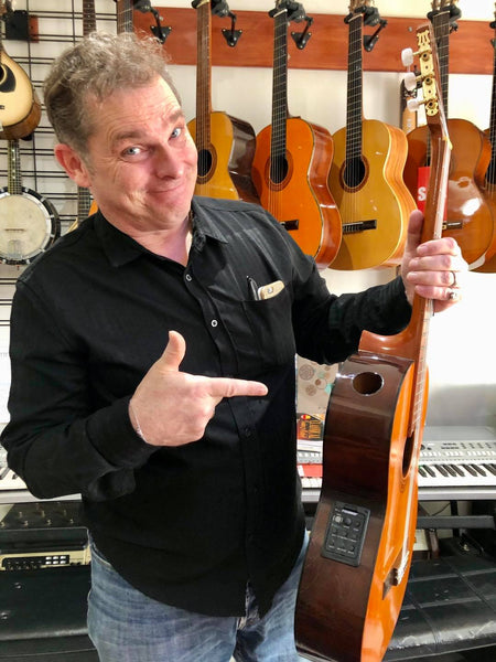 Peter with a custom Yamaha classical guitar